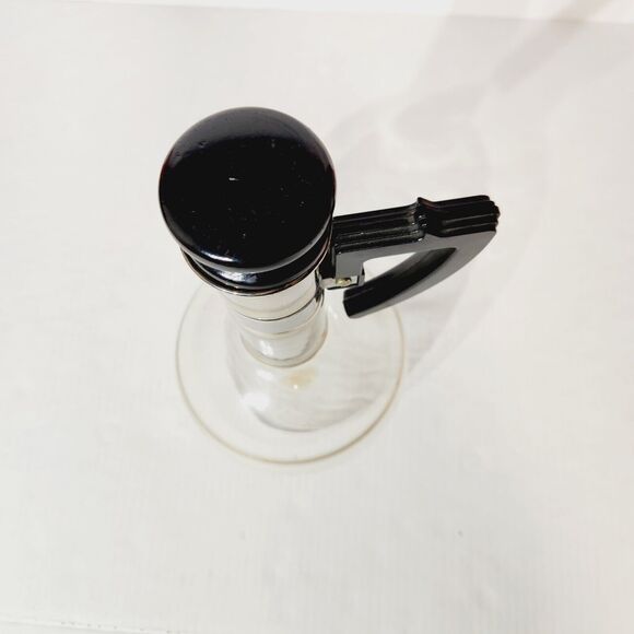 Vtg Glass Carafe Coffee Pot Hand Blown Bakelite Handle Round 8 Cup MCM Retro - Picture 12 of 13